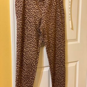 Ann Taylor animal print pants high rise elastic pull up!